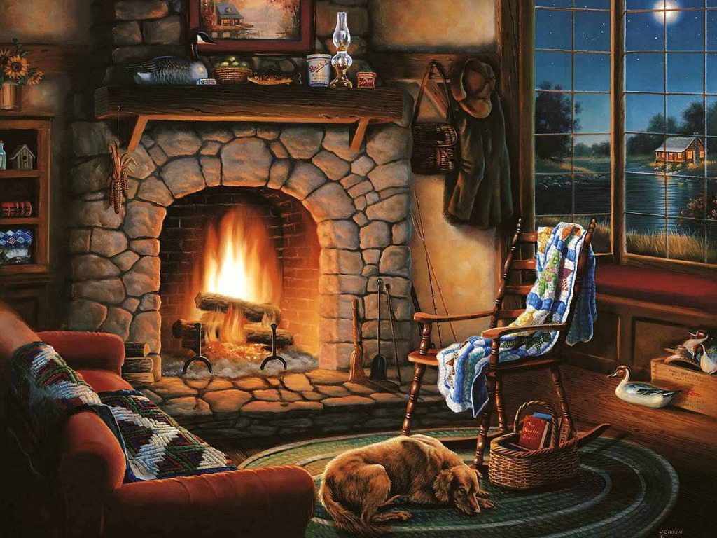 COZY FIRE jigsaw puzzle in Marsha Robards puzzles on TheJigsawPuzzles.com